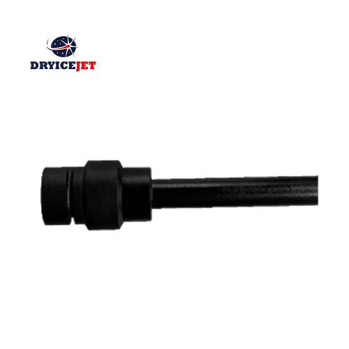 Model DT-Y33 low to medium-flow dry ice nozzle, consuming 2.0 m³/min of air, 185mm long, constructed from aluminum.