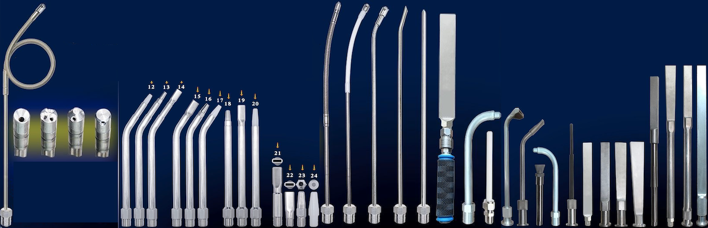 Dry ice blasting nozzles for precision cleaning applications